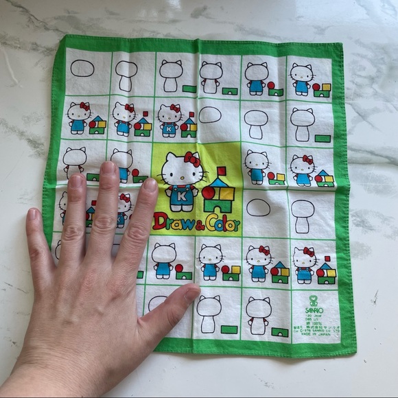 Vintage Sanrio Japan Hello Kitty Handkerchief 1976 - Picture 2 of 6